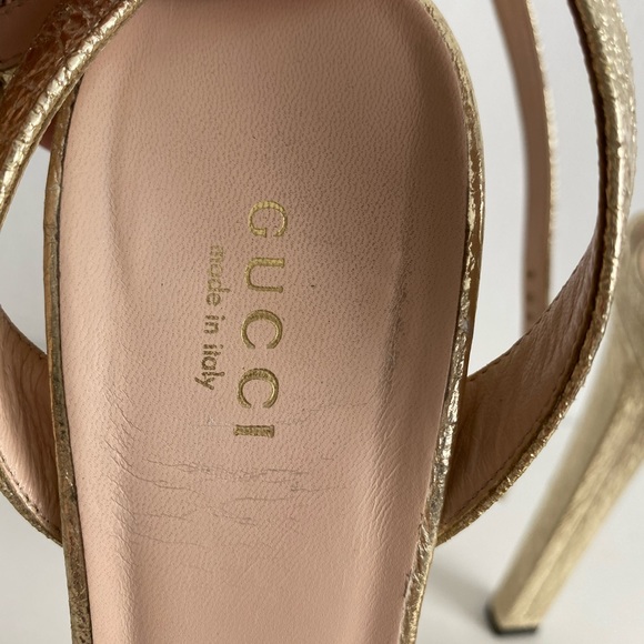 Gucci Leila Metallic Leather Platform Sandals - Picture 2 of 9
